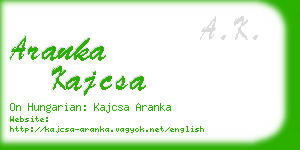 aranka kajcsa business card